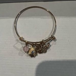 Silver butterfly bangle bracelet